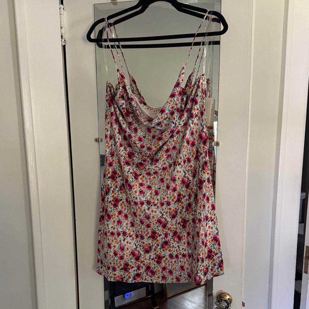 NWT Row a Floral Spaghetti Strap Dress- XL